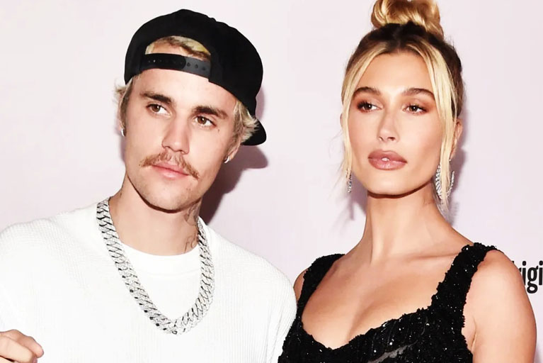 Justin Bieber with his wife Hailey Bieber at a public event